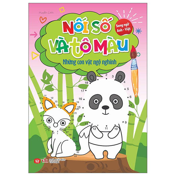 Nối Số Và Tô Màu - Những Con Vật Ngộ Nghĩnh - Song Ngữ Anh-Việt
